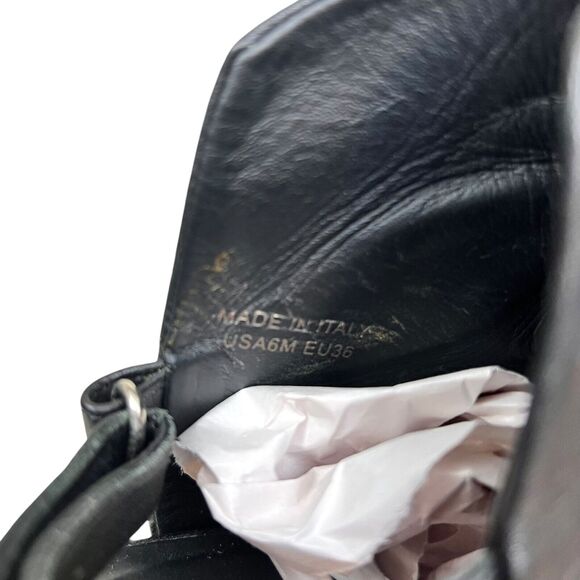 Vince Womens Booties Jody Leather Slingback Block Heel Black Sz 6M Made in Italy - Picture 6 of 7